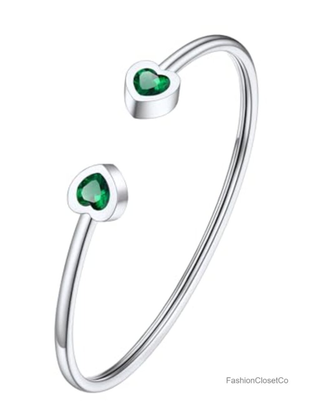 Adjustable Birthstone Cuff Bracelet Stainless Steel Crystal Bangle Gift Box